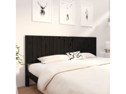 Vidaxl Cabeceira De Cama 205,5x4x100 Cm Pinho Maciço Preto