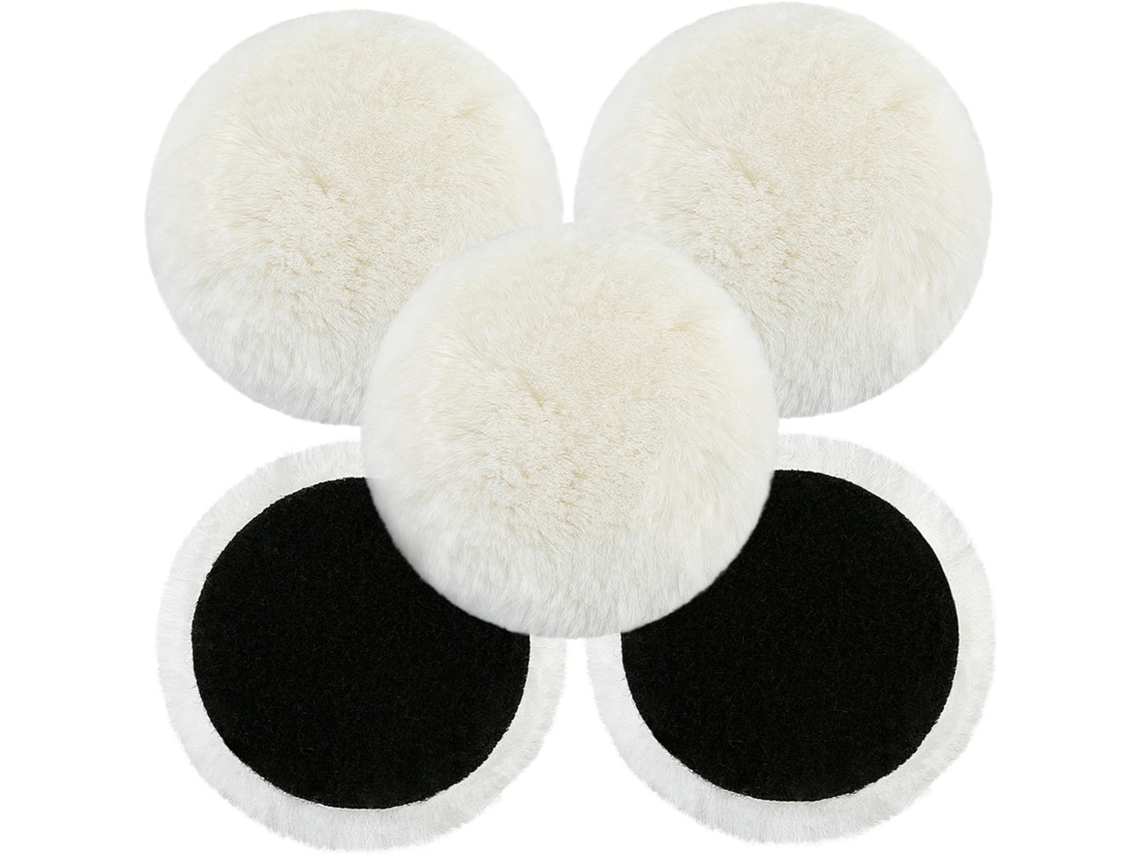 Conjunto De 5 Discos Polimento Lã Macia E Longa 150 Mm (6 Polegadas)