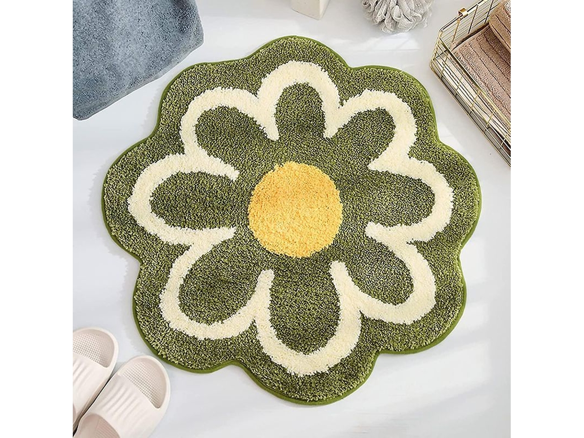 Tapete De Flores De Pelúcia Estilo Pastoral Anti Derrapante Para Quarto E Sala De Estar 60cmx60cm
