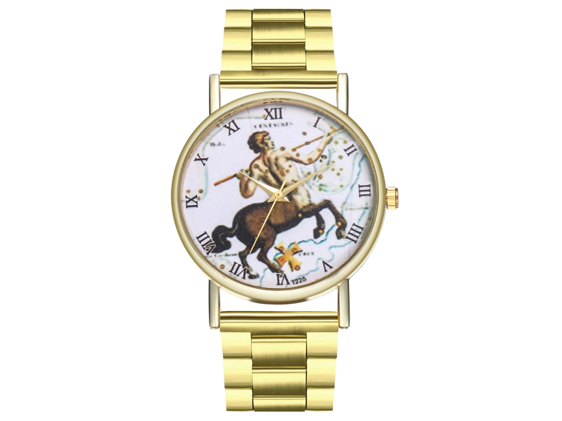 Reloj De Pulsera Unisex Con Diseño Sagitario De Acero Para Hombre Y Mujer