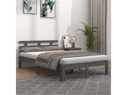 Vidaxl Estrutura De Cama 200x200 Cm Madeira Maciça Cinzento