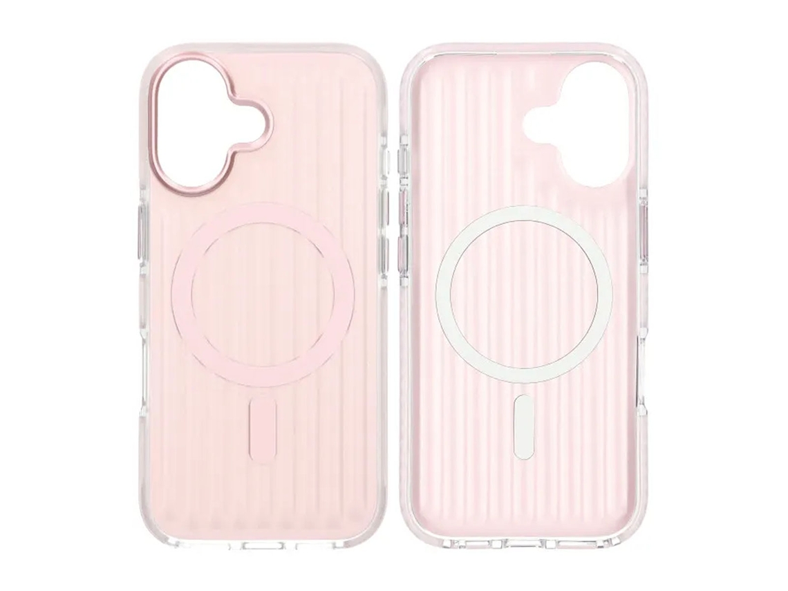 Capa Para Celular Magsafe Corrugada Para Iphone 17 - Rosa