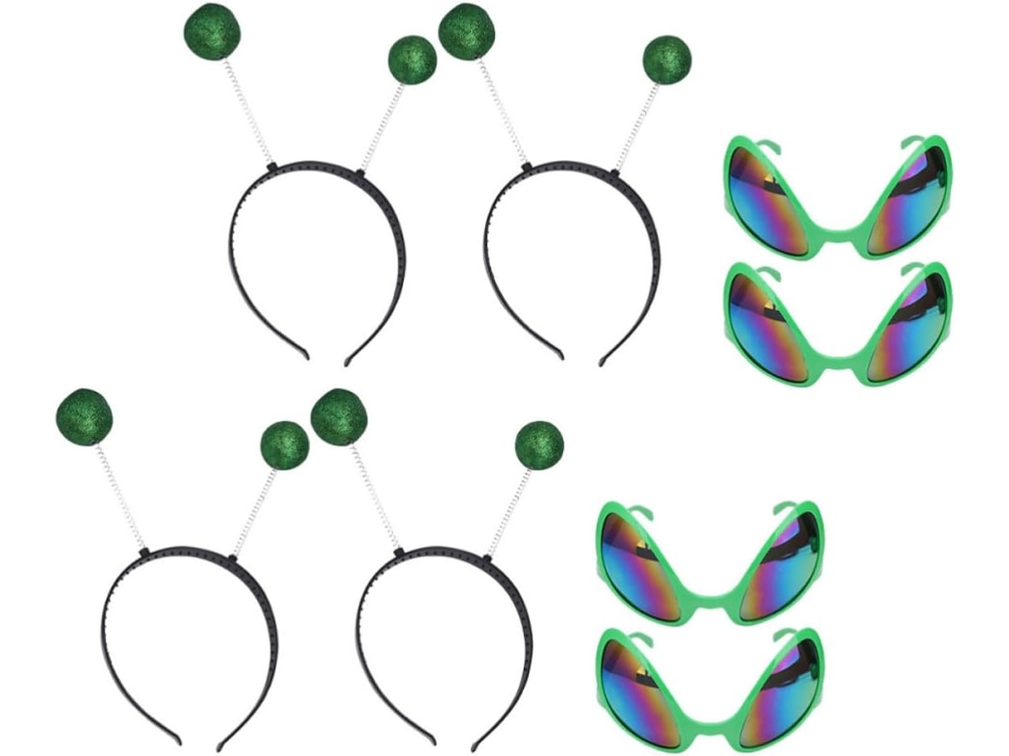 Conjunto De 4 Faixas De Cabeça Criativas Para Óculos, Em Plástico Verde, Acessório Seguro.