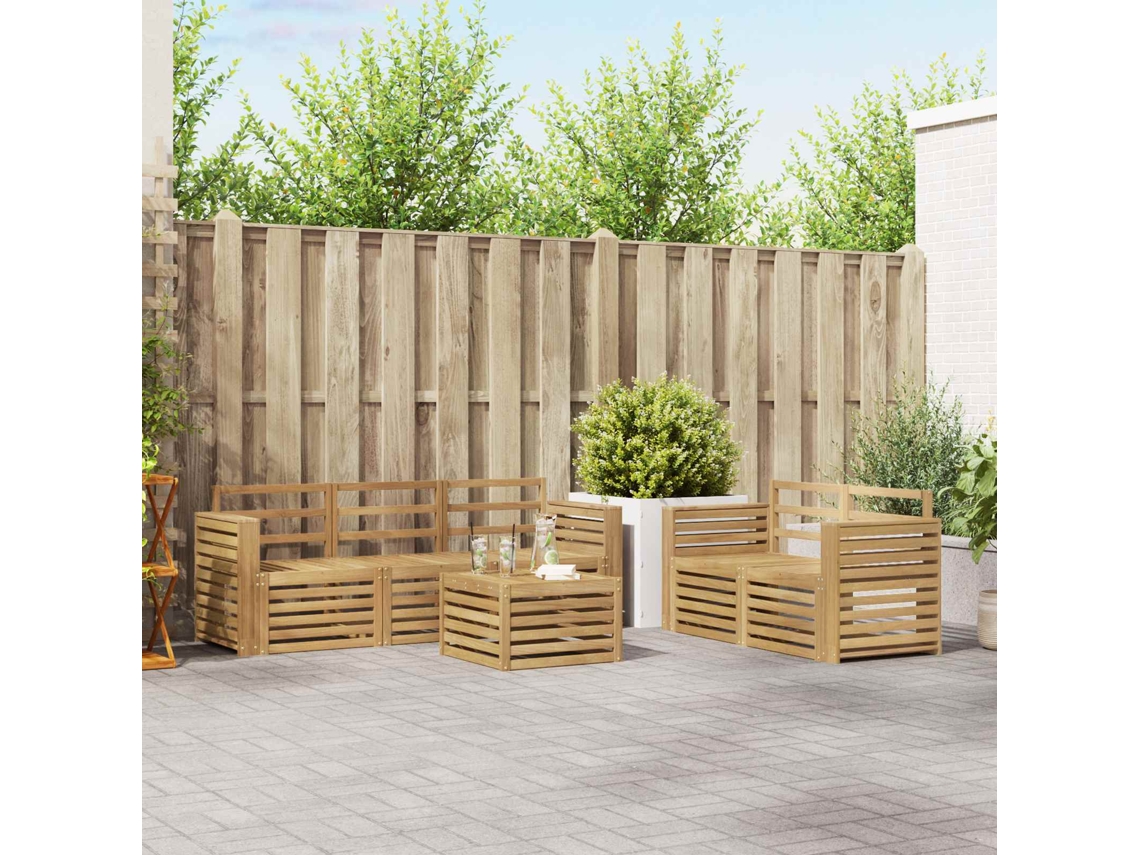 Vidaxl Conjunto De Sofás Para Exterior 6 Unid. Branco