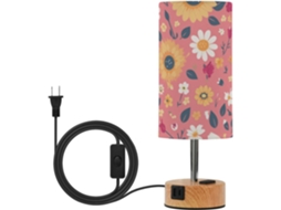 Luminária De Mesa Linqin Pequena, Rosa Vibrante, Com Girassol, Para Quarto, Escritório Ou Mesa De Trabalho, Com Cúpula