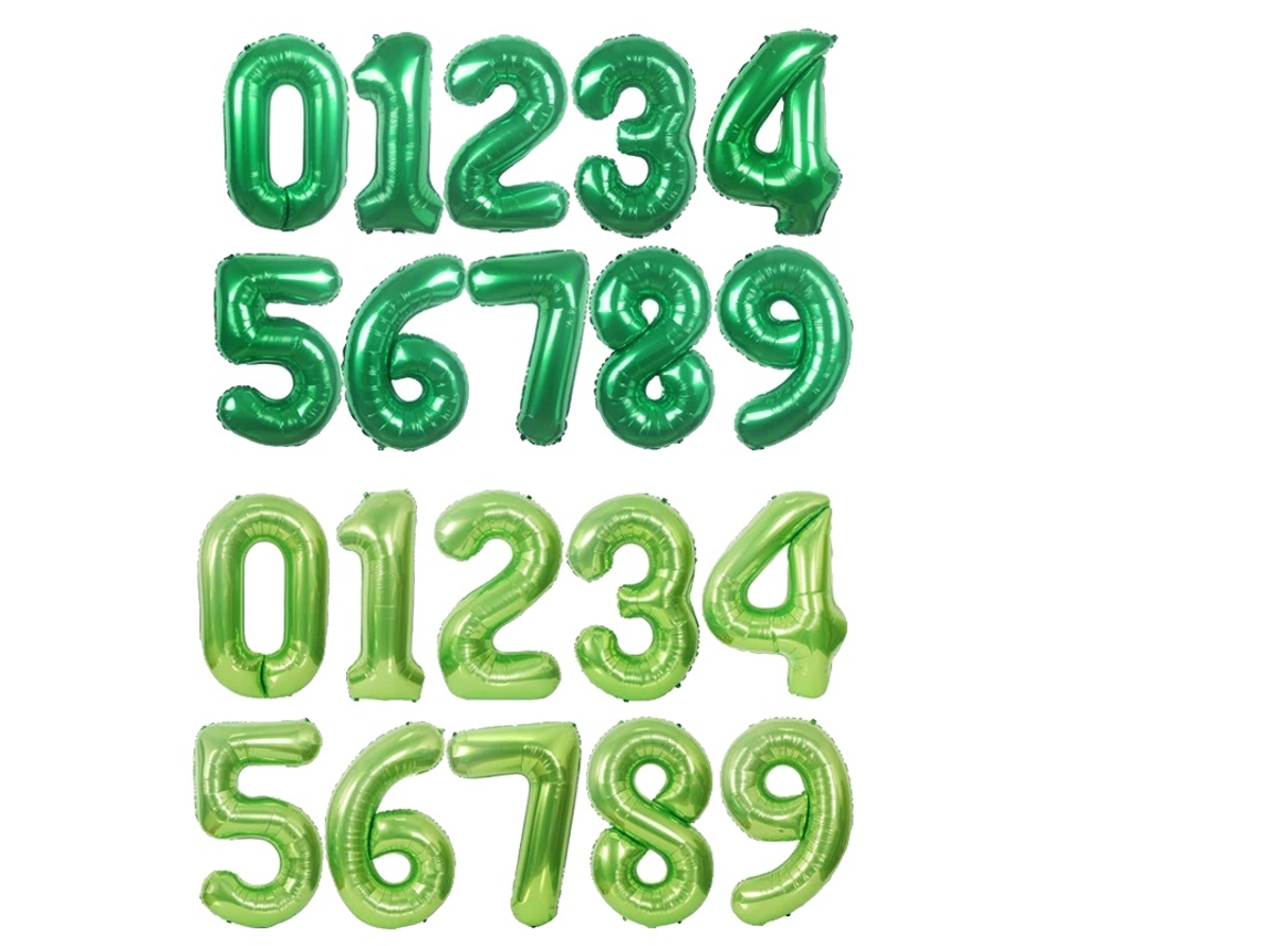 Balões Numéricos, Decorações De Festa, Versáteis Para Celebrações, Verde, 40polegadas-a, 6