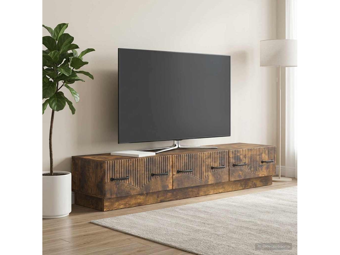 Vidaxl Gabinete Para Tv Com Gaveta Carvalho Fumado 147 X 34,5 X 27 Cm