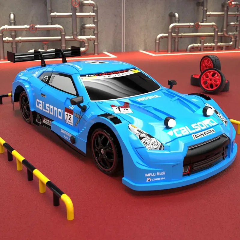 Carro De Corrida De Drift 4wd Para Campeonato Off-road, Rádio 2.4g, Escala 1:20, Com Controle Remoto E Leds.
