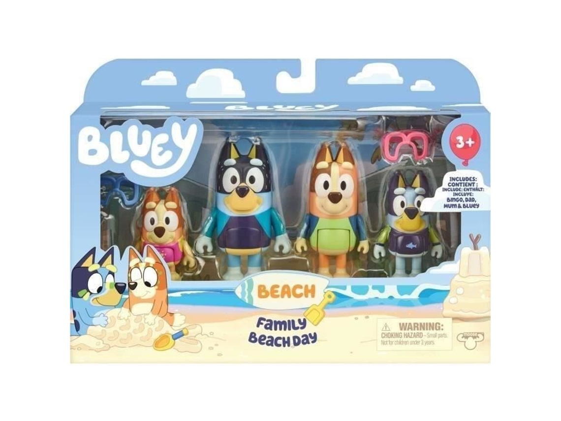 Bluey A Família Na Praia Universo Em Miniatura Moose Toys A Partir De 3 Anos (4 Figuras)