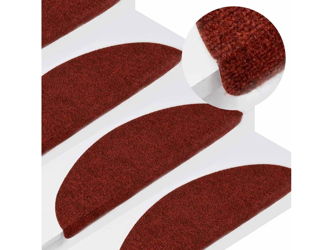 Tapetes De Escada Adesivos 15 Pcs 56x17x3 Cm Vermelho
