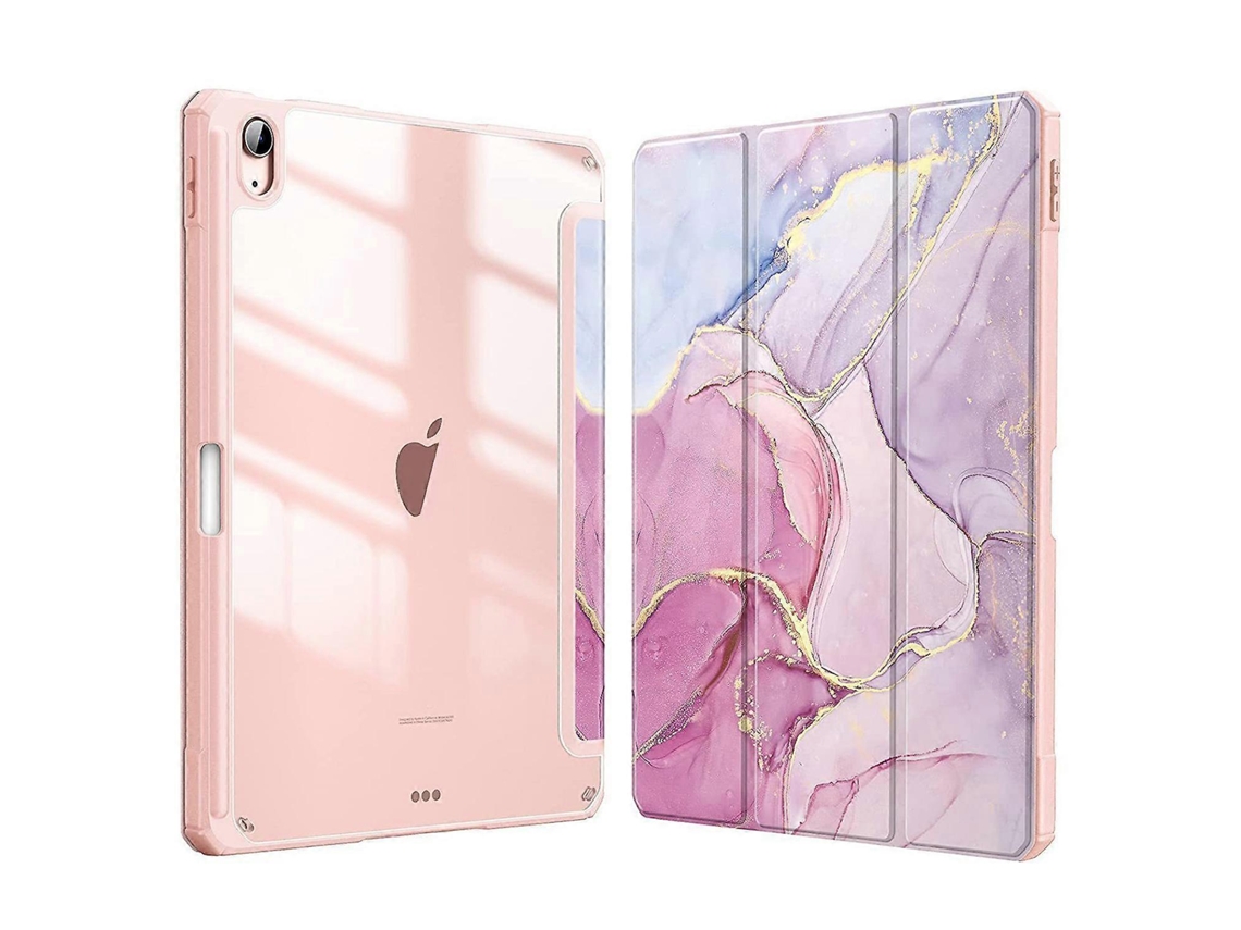 Capa de couro para tablet inteligente com padrão de mármore Webake e compartimento para caneta