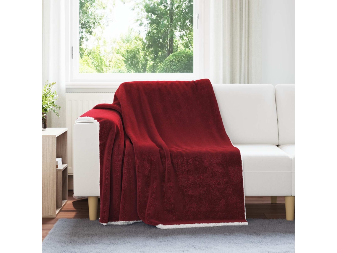 Vidaxl Manta Vermelho Bordeaux 150 X 200 Cm 1.64 Kg Lã