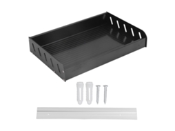 Prateleira de temperos preta, 30x20cm, com guardrail | S/MARCA