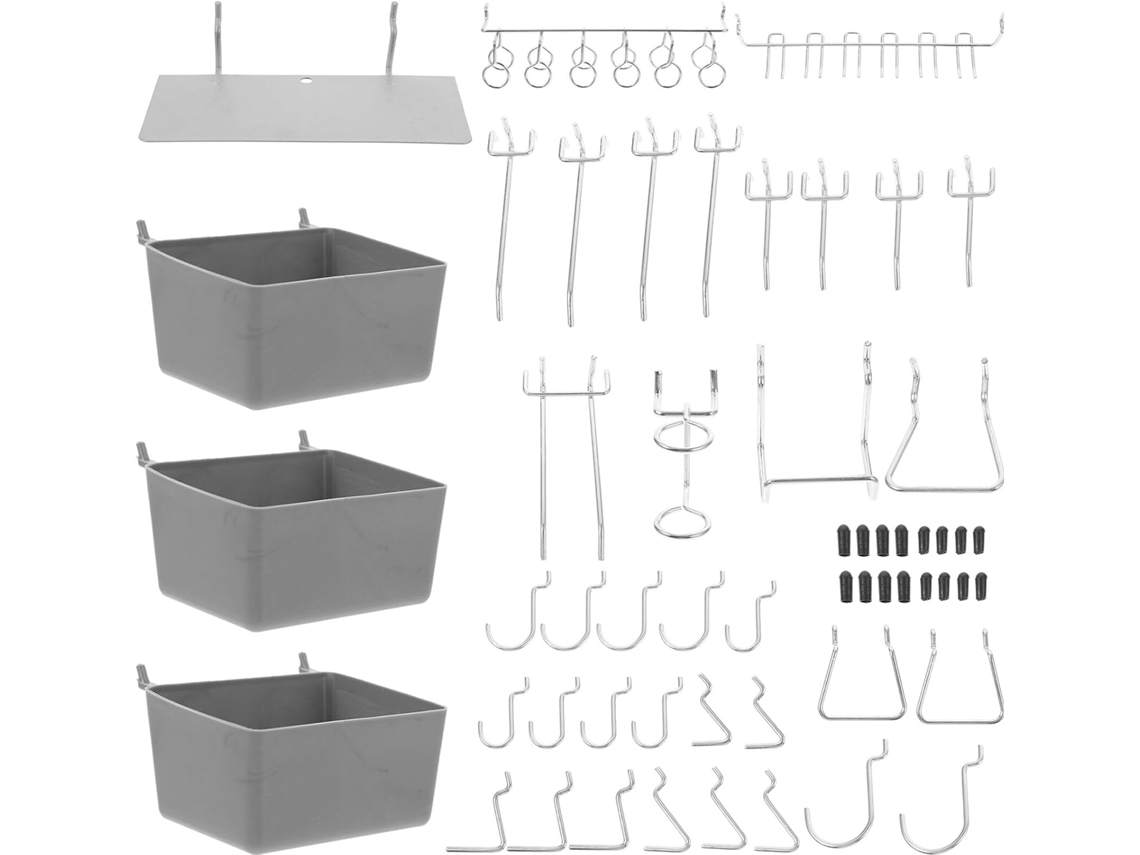 Kit De Ganchos Painel Perfurado Lifkome Com 140 Peças, Acessórios Metálicos Resistentes Organização De Garagem
