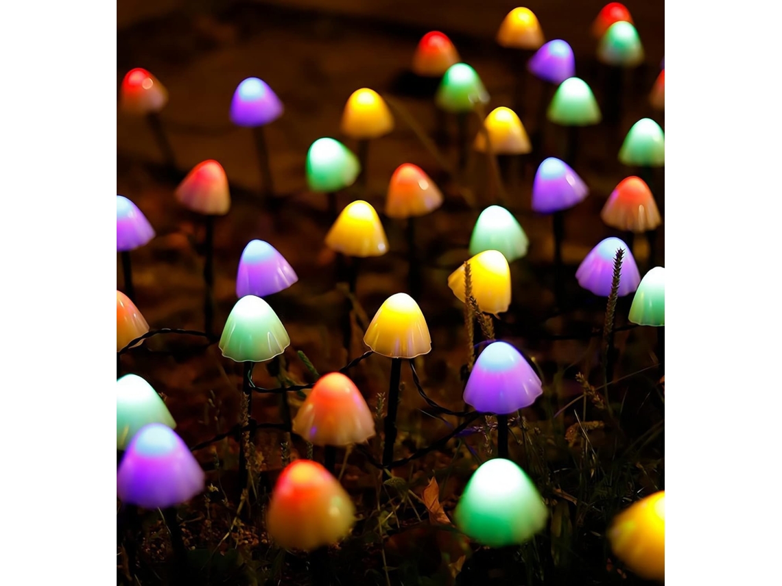 Luzes Solares de Corda para Decoração Externa Ip44 À Prova D'Água 24 Pés Luzes de Cogumelo de Fadas Movidas a Energia Solar Luzes Solares de Camin