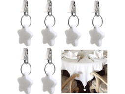 6 Pinzas para Manteles de Mármol Corazón Y Acero Inoxidable Decorativas Resistentes Al Viento para Exteriores Y Celebraciones