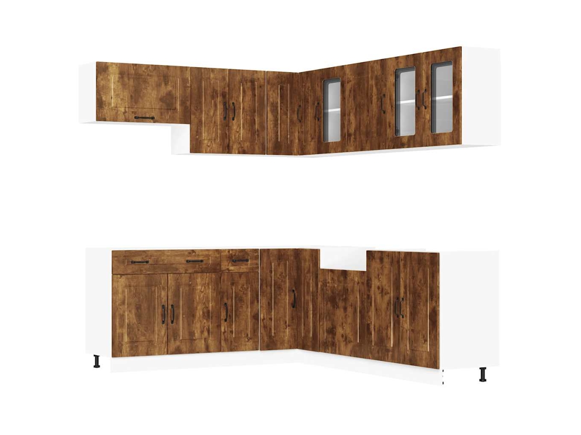 Kitchen Cabinet Set, Kitchen Cabinet Sets Vidaxl Marrom Madeira Processada (n/a)