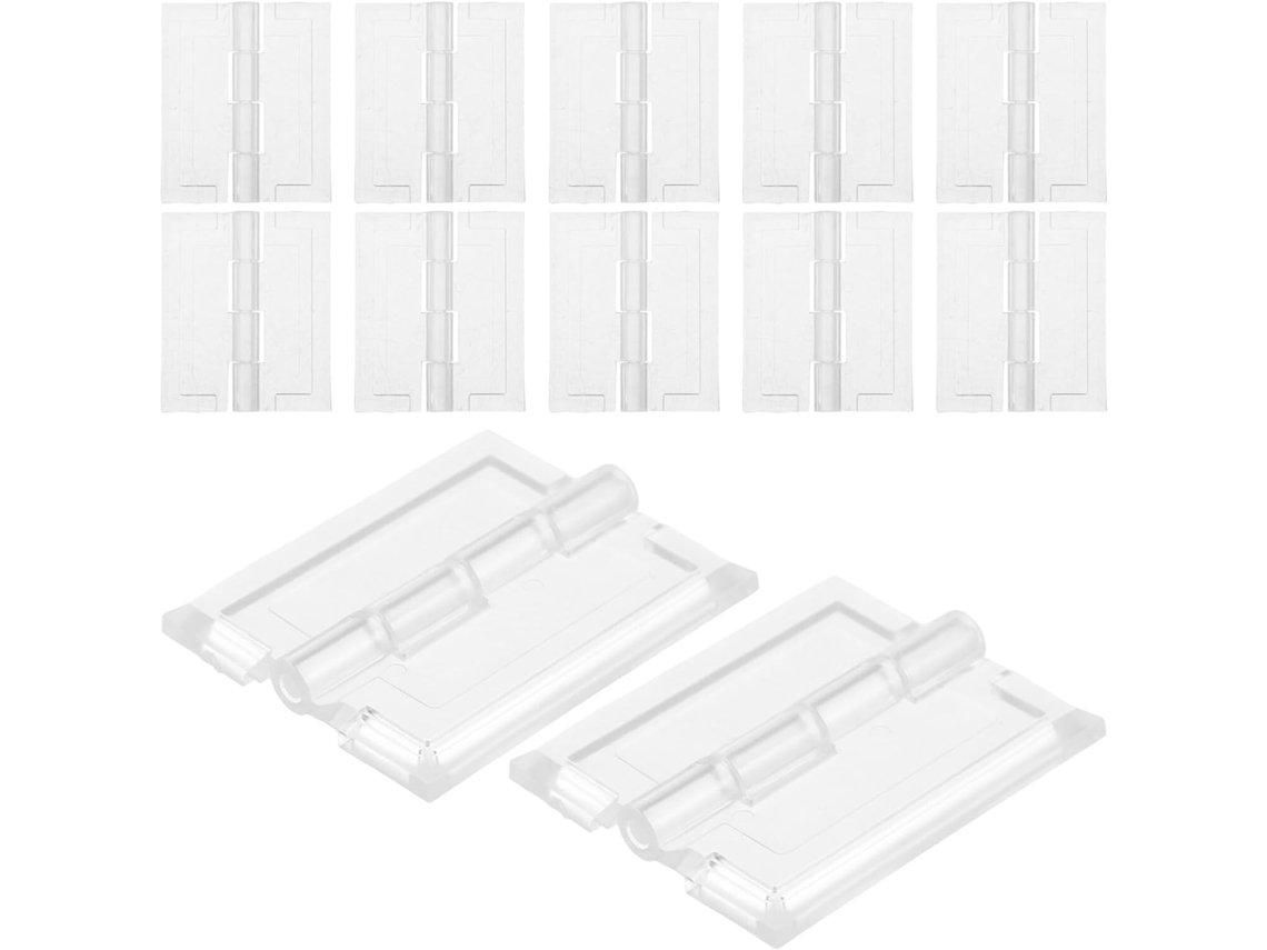 Pacote Com 20 Dobradiças De Acrílico Pequenas Para Portas, Ideais Para Artesanato, Vitrines E Armários Dobráveis
