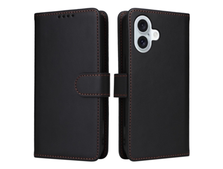 Betopnice Capa Em Couro Pu Para Apple Iphone 16 Plus - Preto