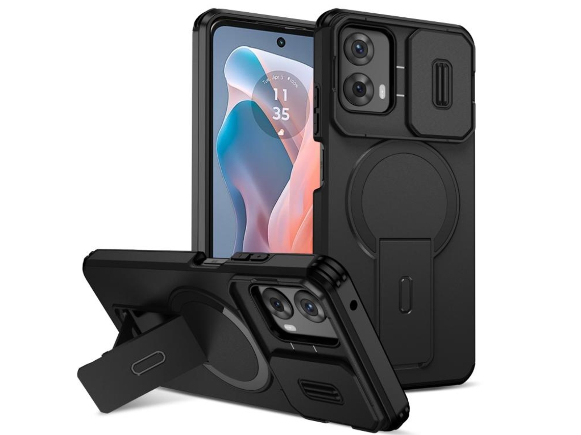 Capa Para Telemóvel Zruxe Compativel Com Motorola Moto G 5g / G Play 5g 2024 (suporte Magsafe - Proteção Deslizante - Preta)