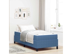 Vidaxl Estrutura Da Cama Com Colchão Azul 100 X 200 Cm Tecido