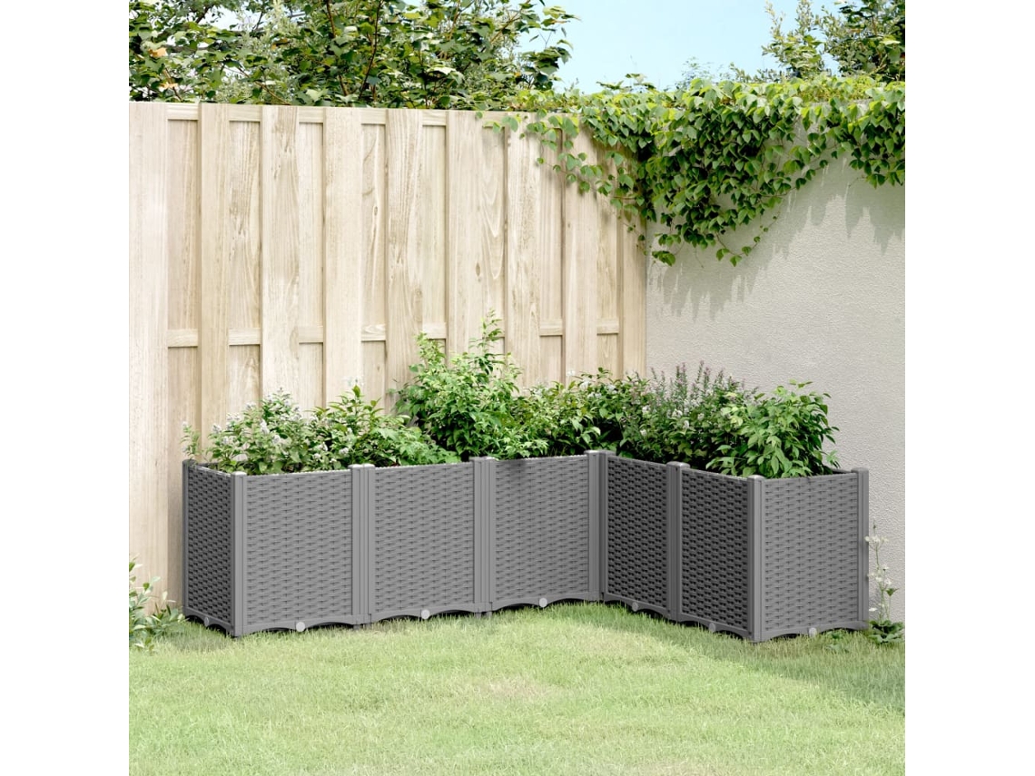 Vidaxl Vaso/floreira 160x120x53 Cm Pp Cinzento-claro