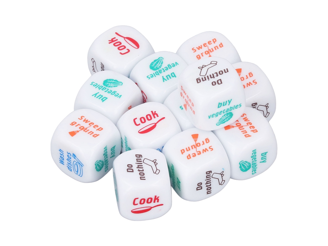 Conjunto De Dados Divertidos Para Tarefas Domésticas, Jogo De Acrílico Para Divisão De Tarefas Domésticas, Ideal Para Famílias EC Aquaforge