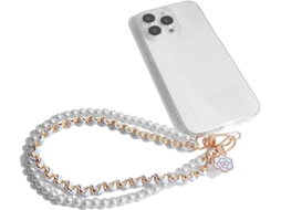 Pulseira Para Celular Com Pingente Anti-perda, Corrente Dupla Para Celular Com Contas, Alça De Pulso Para Chaveiro, Celular, Carteira E Câmera.