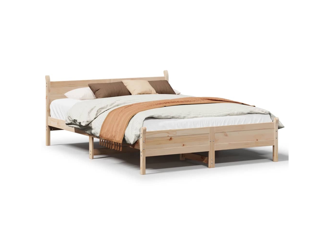 Cama Sem Colchão 135x190 Cm Madeira de Pinho Maciça MAISON EXCLUSIVE