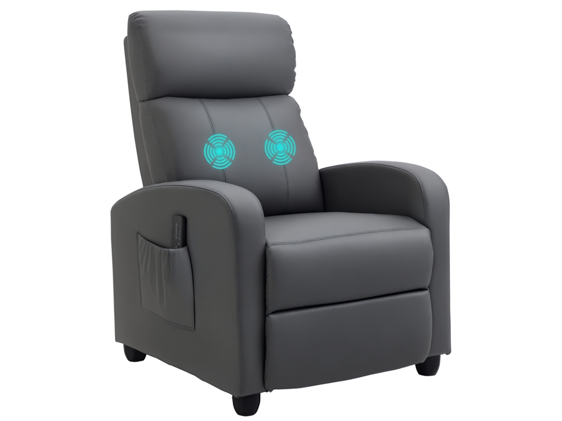Poltrona de Massagem Reclinável 68x88x98cm com 8 Programas, Controle Remoto e Apoio Pés | S/MARCA