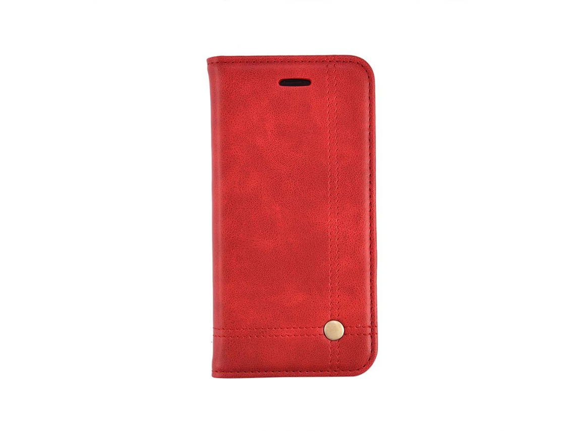 Capa LAXISCREED Iphone7/8 de Couro Magnética Vermelha