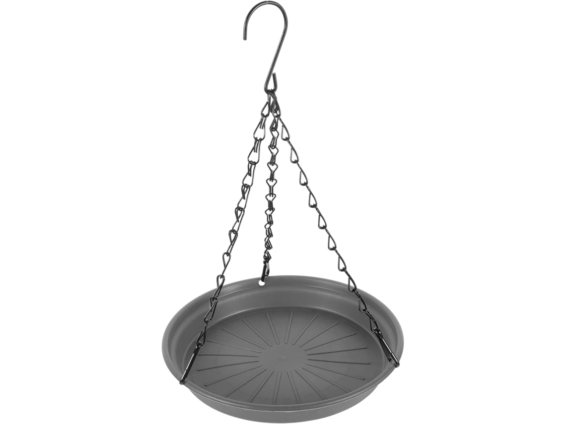Alimentador de Pássaros Suspenso Inoomp, Feito de Material Robusto, com Plataforma e Bandeja para Alimentação, para Uso CHABERLU