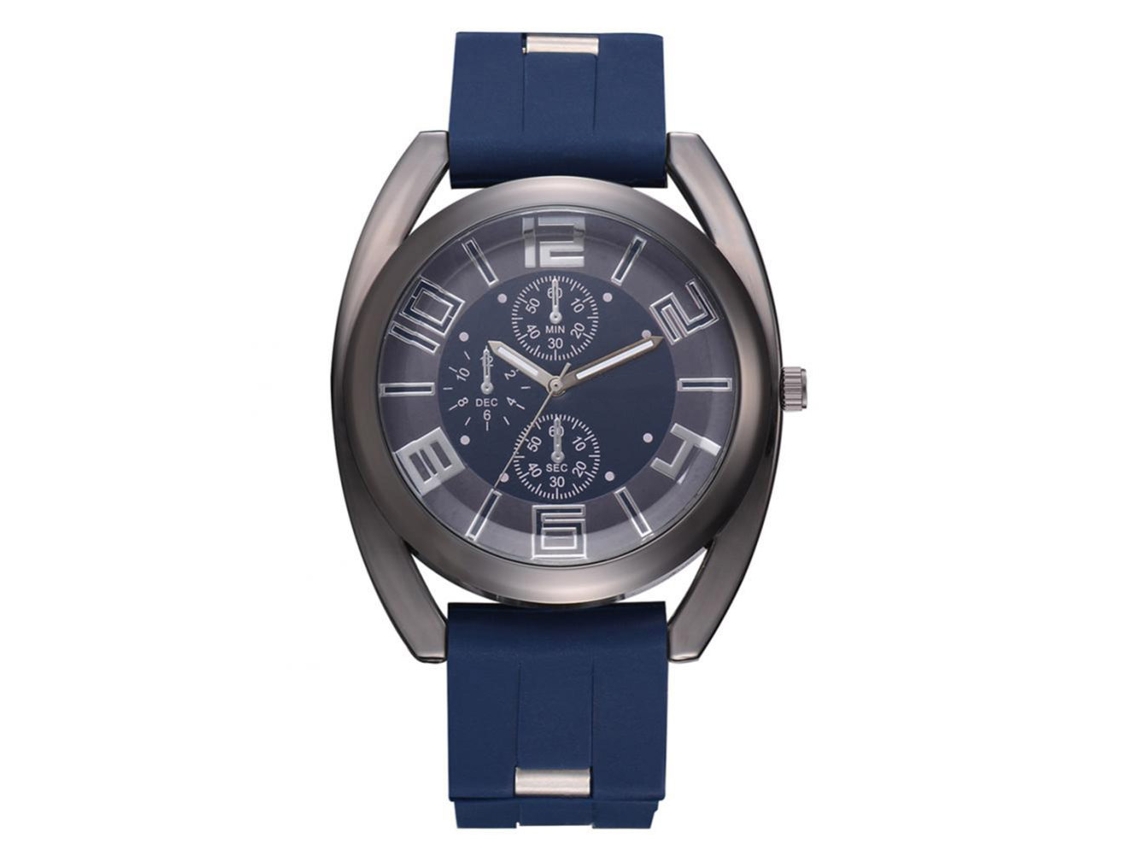 Reloj De Negocio Moderno De Aleación Con Correa De Silicona Para Hombre Marrón