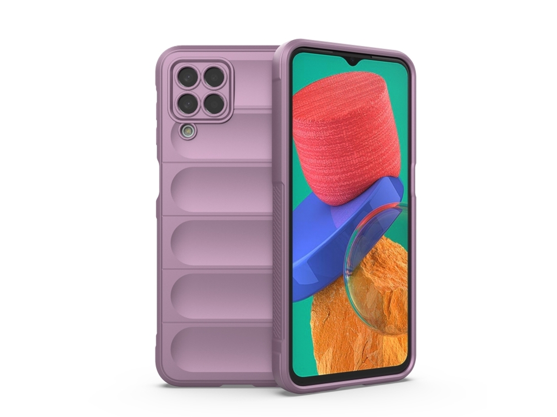 Capa Halinuia Para Samsung Galaxy M33 5g Magic Shield Tpu Flanela Roxa (proteção Integral, Interior Em Flanela)