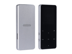 Reprodutor Mp3 Prateado 8gb Com Bluetooth, Rádio Fm, Alto-falante E Tela Touch