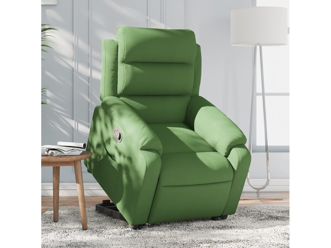 Vidaxl Poltrona Reclinável Elevatória Veludo Verde-claro