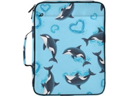Pasta Organizadora Expansível Dolphins Azul Claro Com 7-camadas Em Formato De Sanfona, Impermeável, Ideal