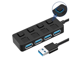 Estação De Ancoragem Bestvite 4 Em 1 Hub Usb Indicador Led Interruptor Divisor Flash Drive Preto