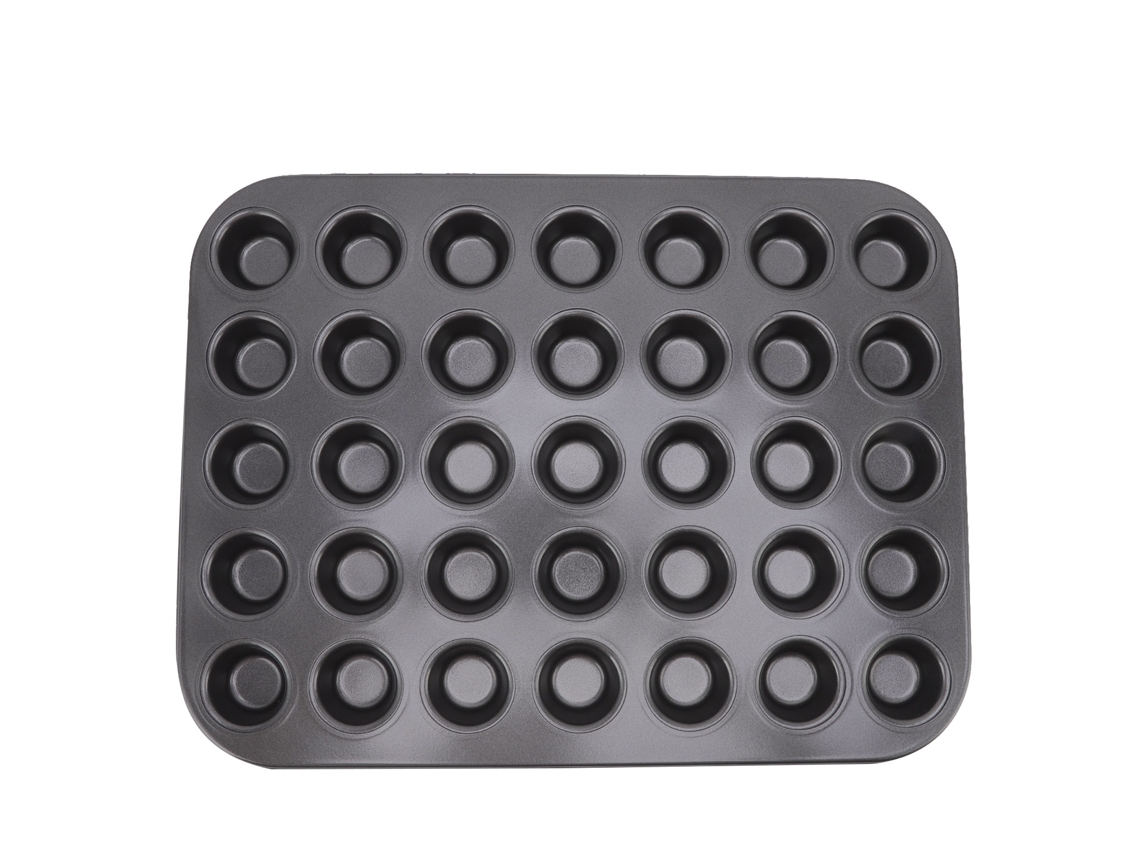 Molde De Muffin Mini Antiaderente 35 Moldes Acero Carbón Para Hornear Cupcakes Panes
