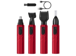 4 Em 1 Orelha Nariz Aparador De Pêlos Para Homens Kit De Cuidados Elétrico Sobrancelha Barba Trimer Rosto Nariz Orelhas Trimer Recarregável Prata