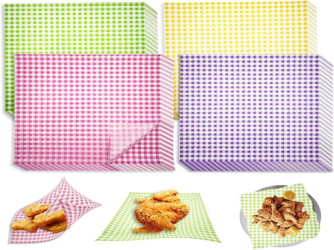 Sacos de Papel Lurelia, 200 Folhas, Papel Encerado, 30 x 30 cm, Antiaderente, para Alimentos e Lanches
