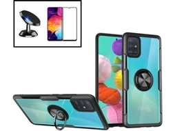 Kit Capa/Suporte e Película de Vidro Temperado Samsung Galaxy S10 Clear Armor Transparente e Preto