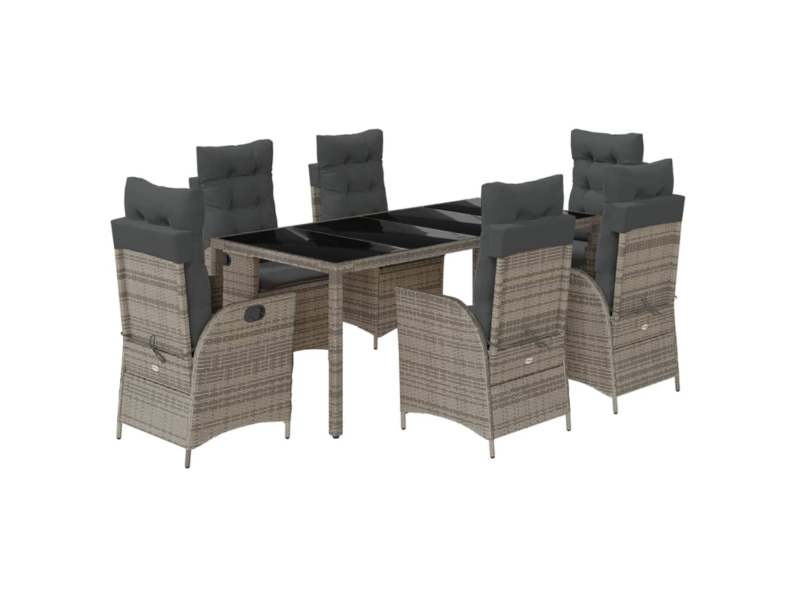 Garden Dining Set, Garden Dining Sets Vidaxl Cinzeto Rattan / Vime (190 Cm Table Length)