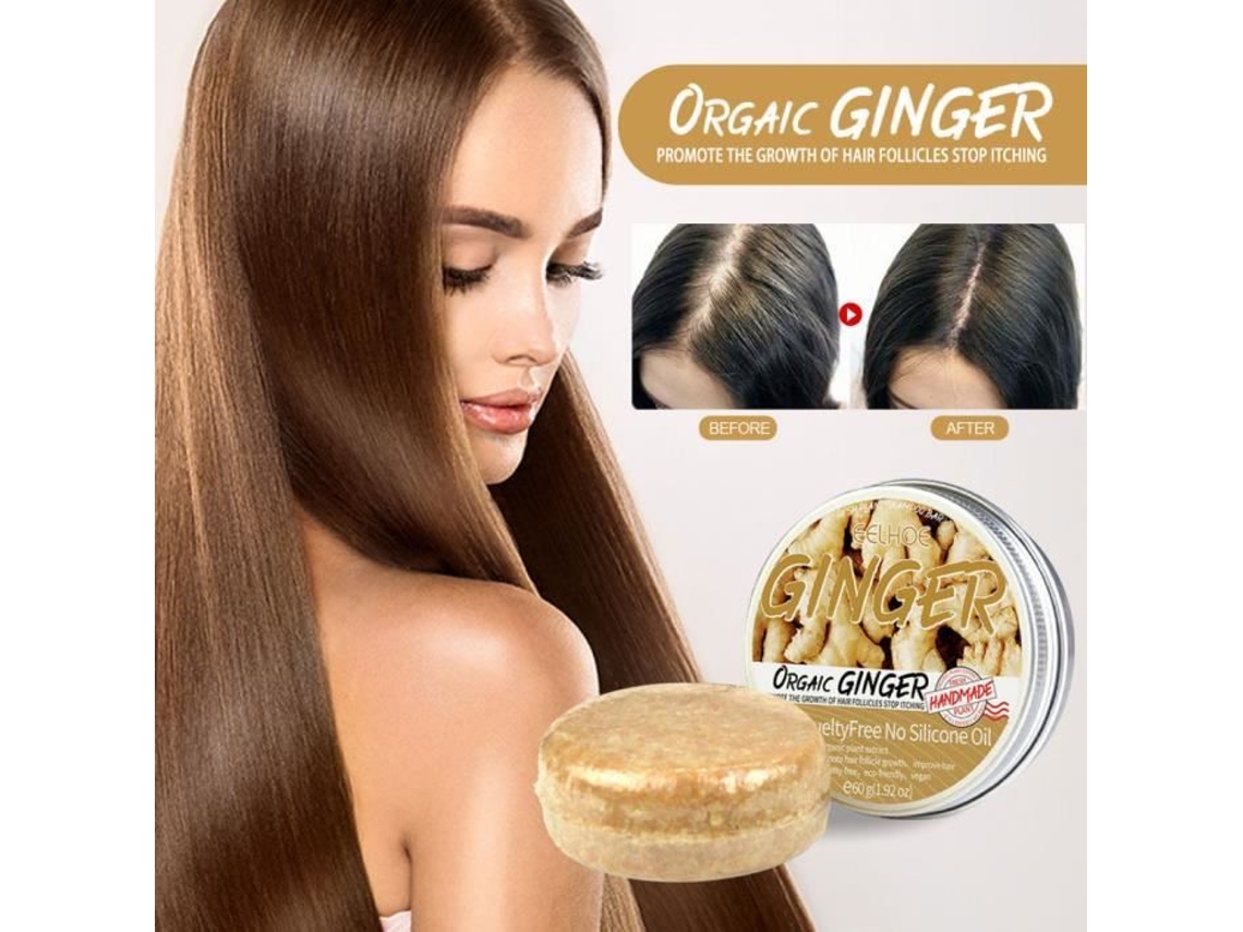 Sabonete Shampoo de Gengibre Previne a Queda de Cabelo Cresce Cabelo Denso Hidrata O Couro Cabeludo Limpa e Suave