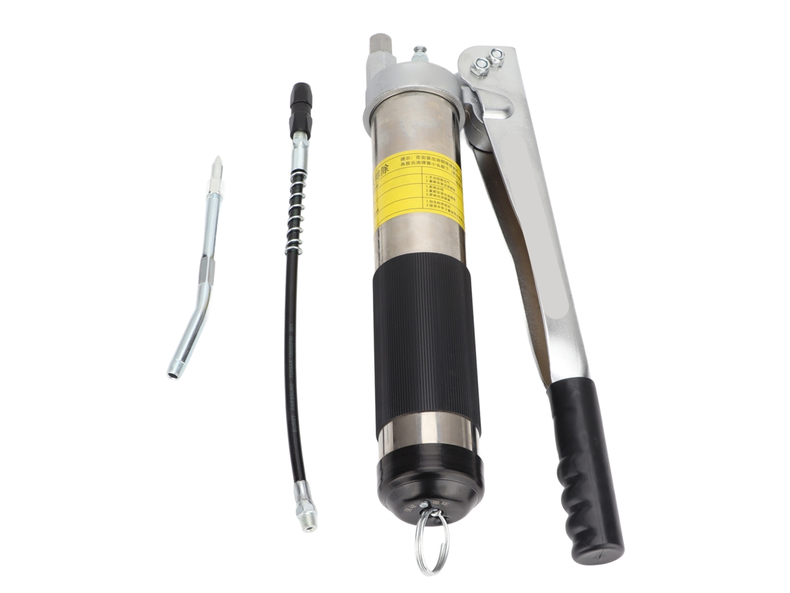 Kit De Pistola De Graxa Inox 800ml Oleador Manual Com Engrenagem Dupla Para Manutenção Veicular