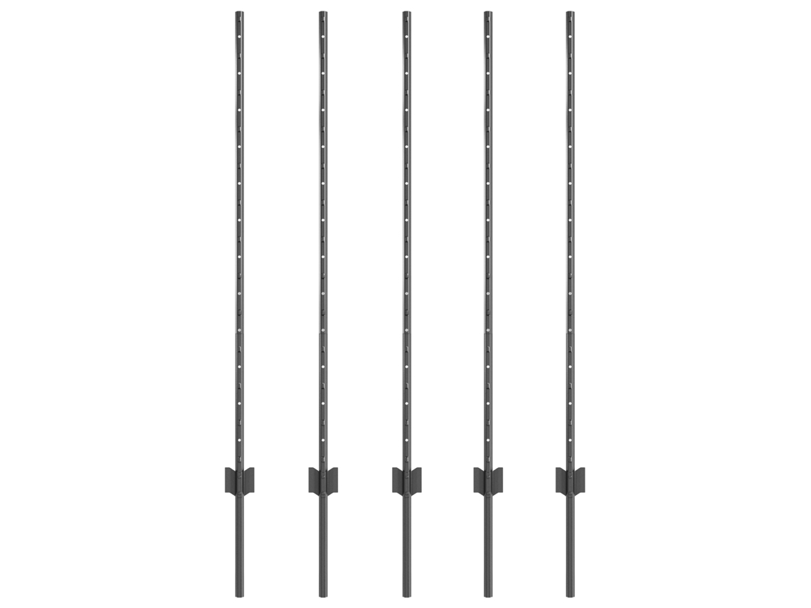 Conjunto 5 Poste De Jardim Vidaxl Cinzento Aço (160 Cm)