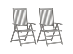 Maison Exclusive - Cadeiras Jardim Reclináveis C/ Almofadões 2 Pcs Acácia Maciça