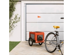 Vidaxl Reboque Bicicleta P/ Animais Tecido Oxford/ferro Laranja/preto