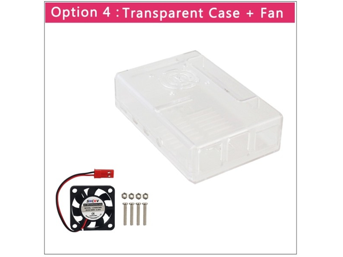 4 Modelo B Gabinete Abs Preto Transparente Plástico Tampa Gpio Destacável com Ventilador de Resfriamento BRILVIBERA