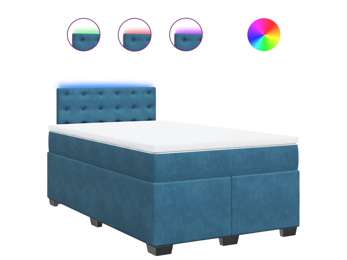 Box Spring Bed, Box Spring Beds Vidaxl Azul Veludo (120 X 200 Cm)